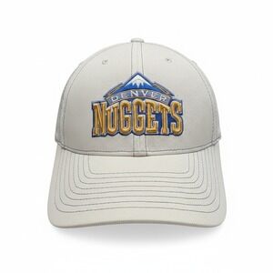 Denver Nuggets Adidas NBA Flex Hat One Size Fits All Gray Blue Gold Embroidered‎